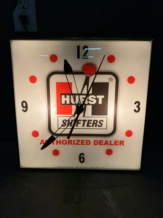 Vintage Hurst Shifters Light Up Clock