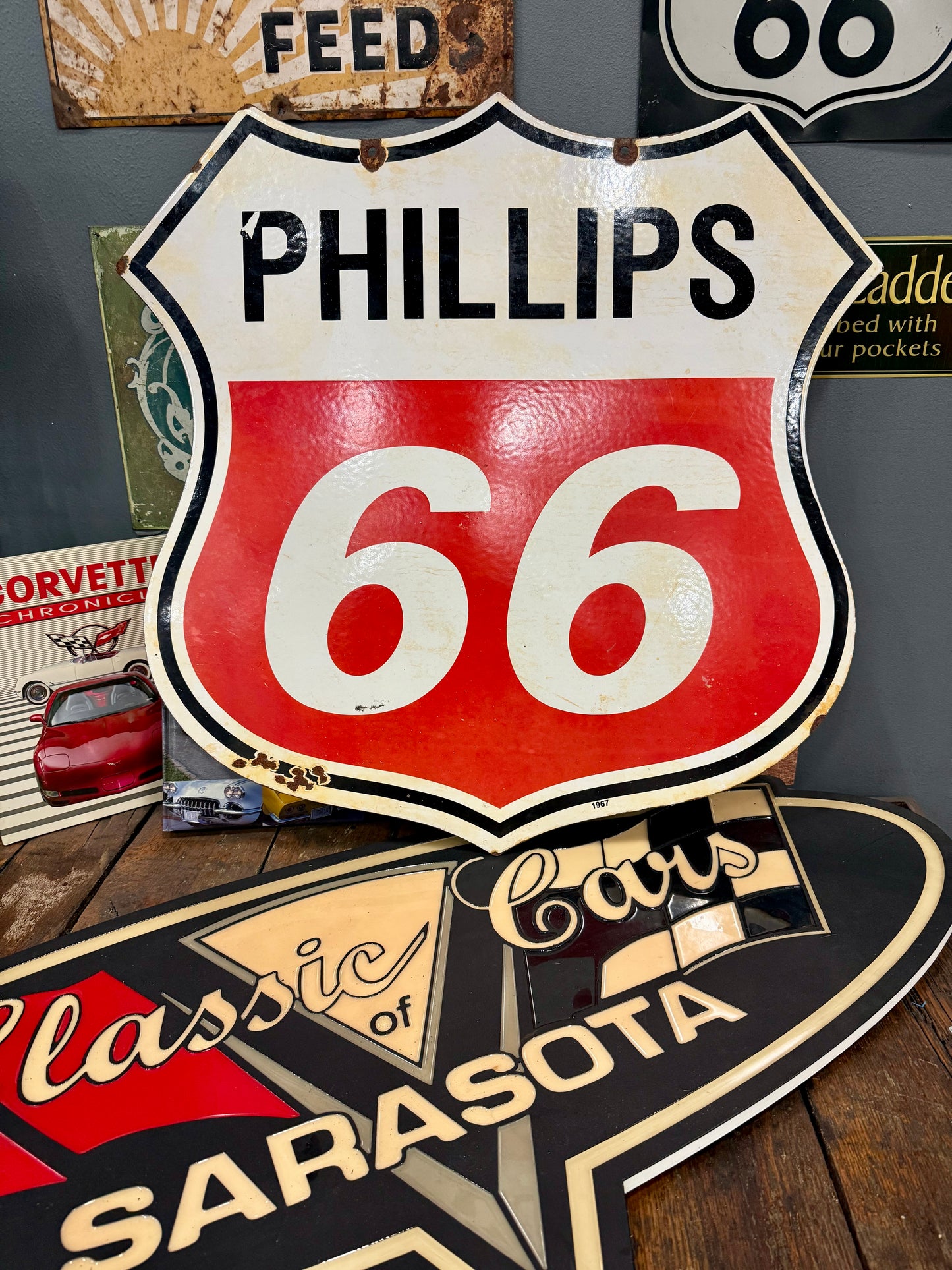 1967 Original Porcelain Phillips 66 sign