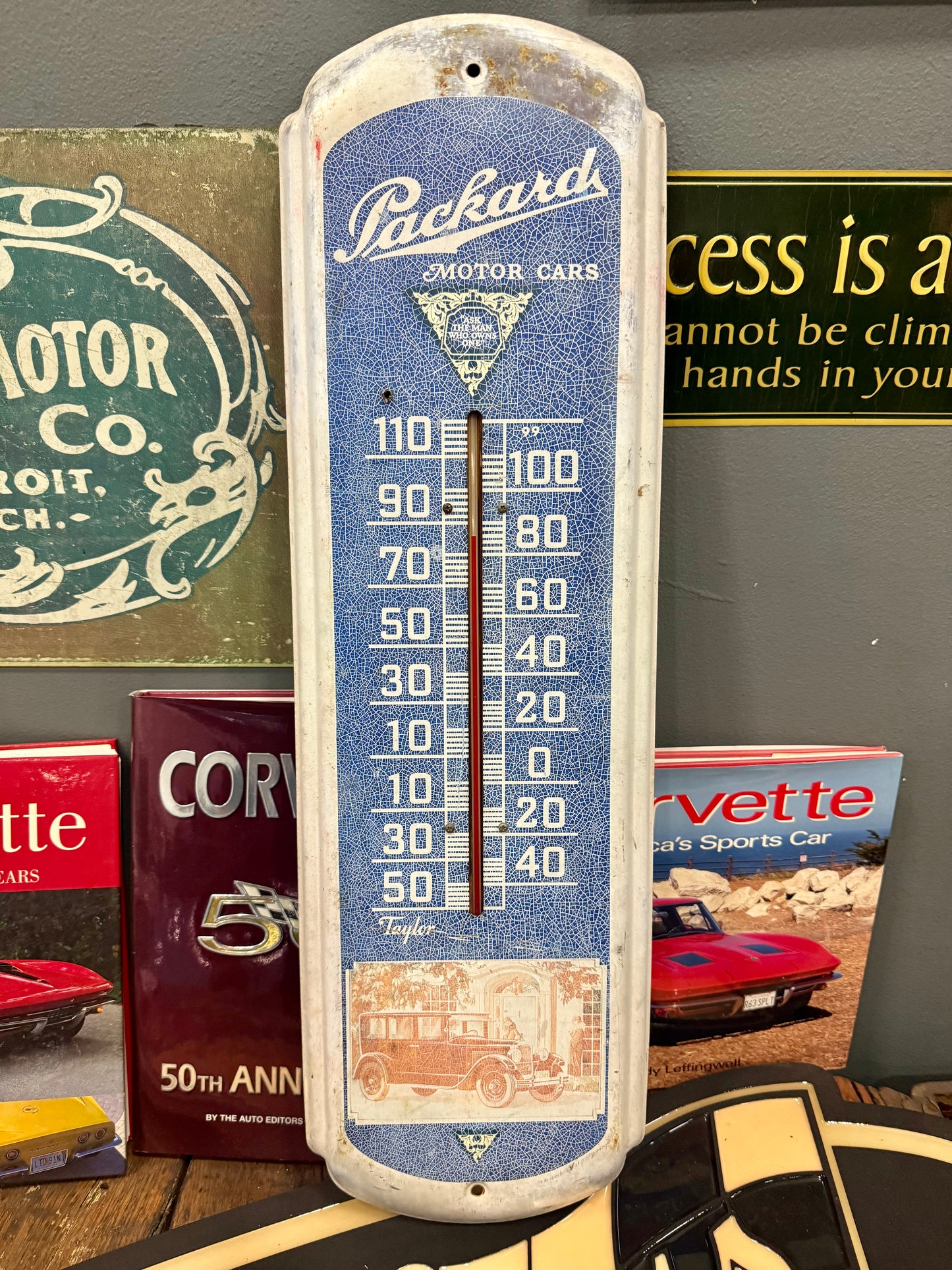 1920's packard motor cars thermometer