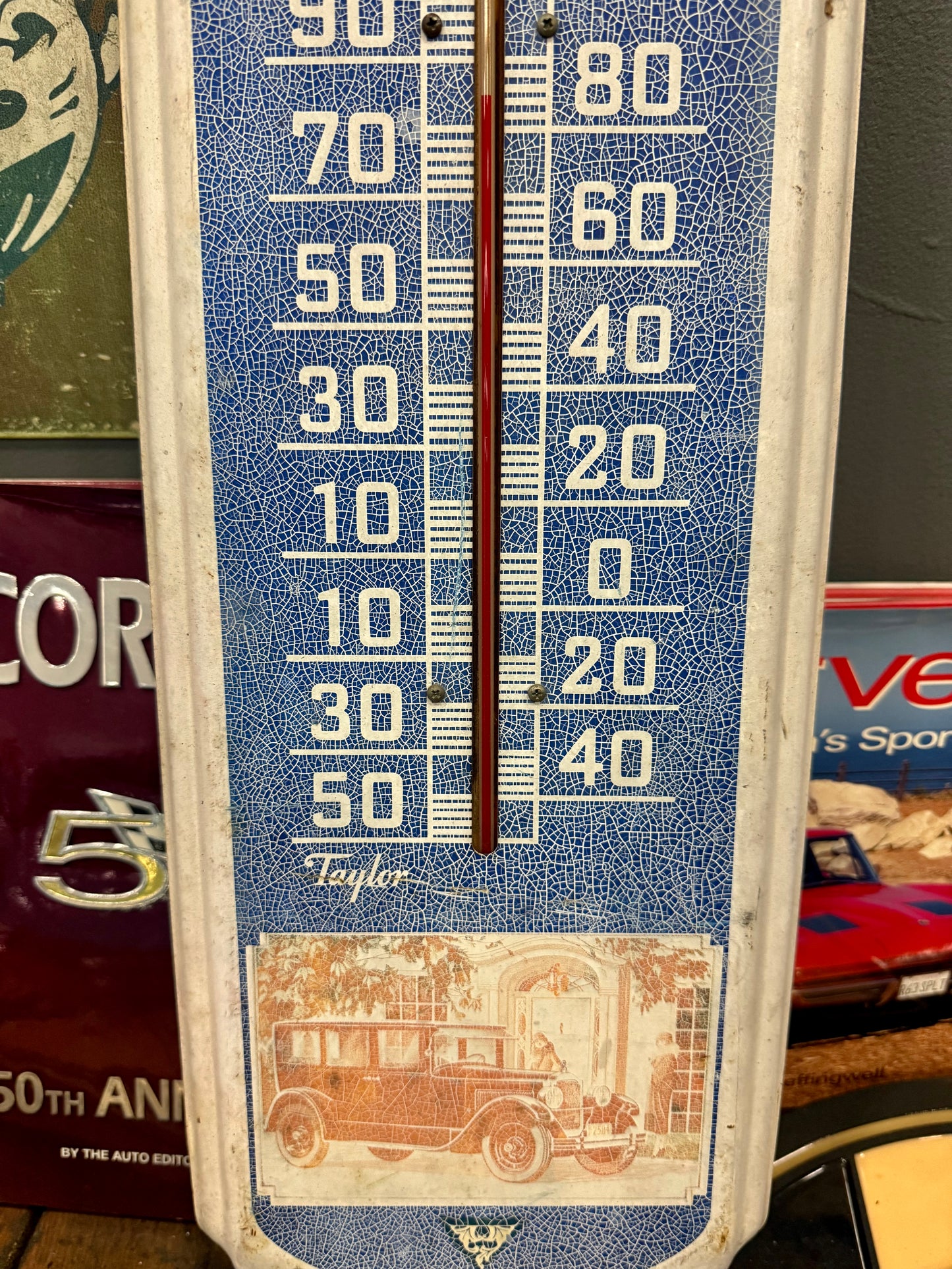 1920's packard motor cars thermometer