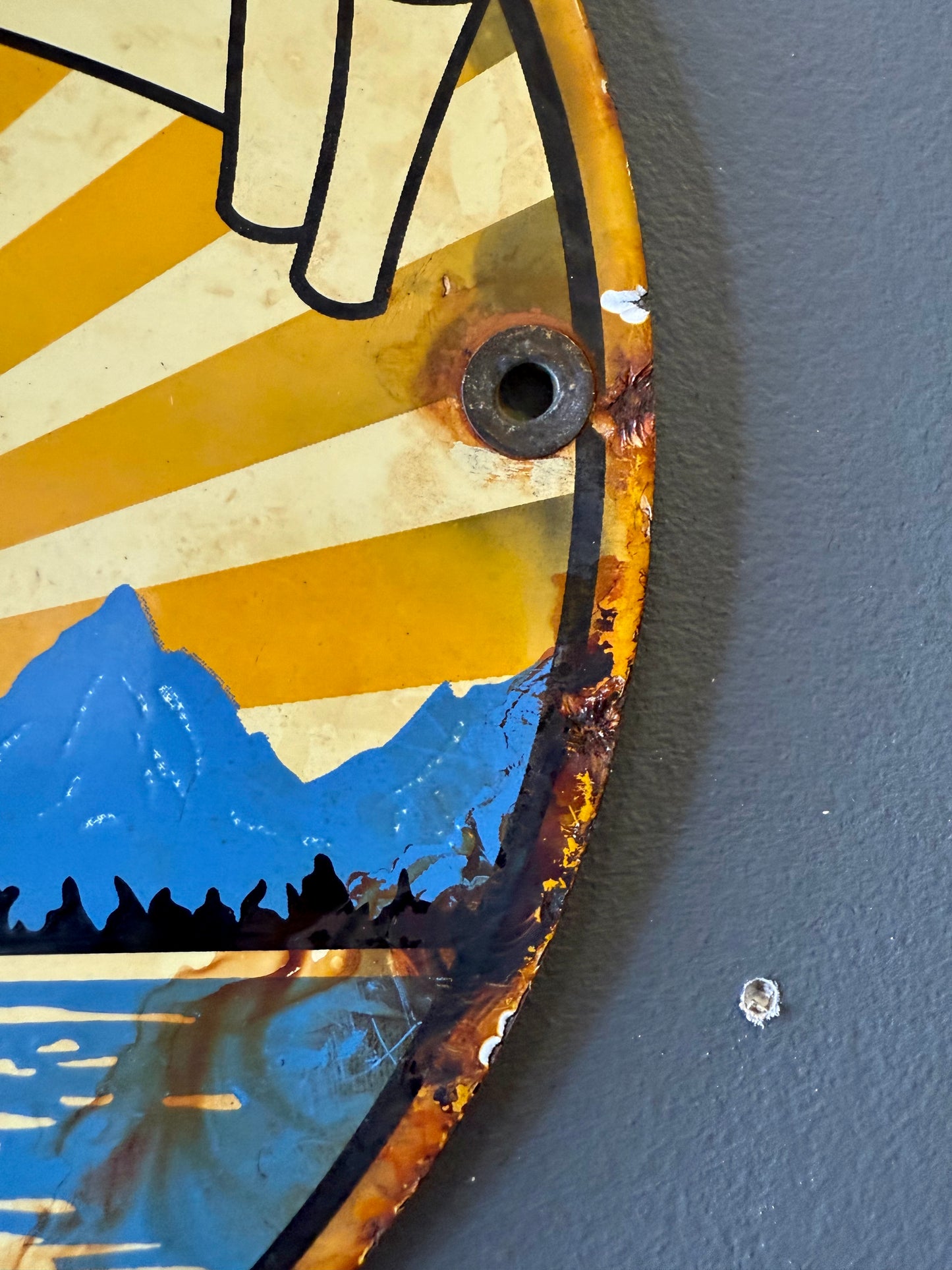 Original golden west oil company porcelain sign