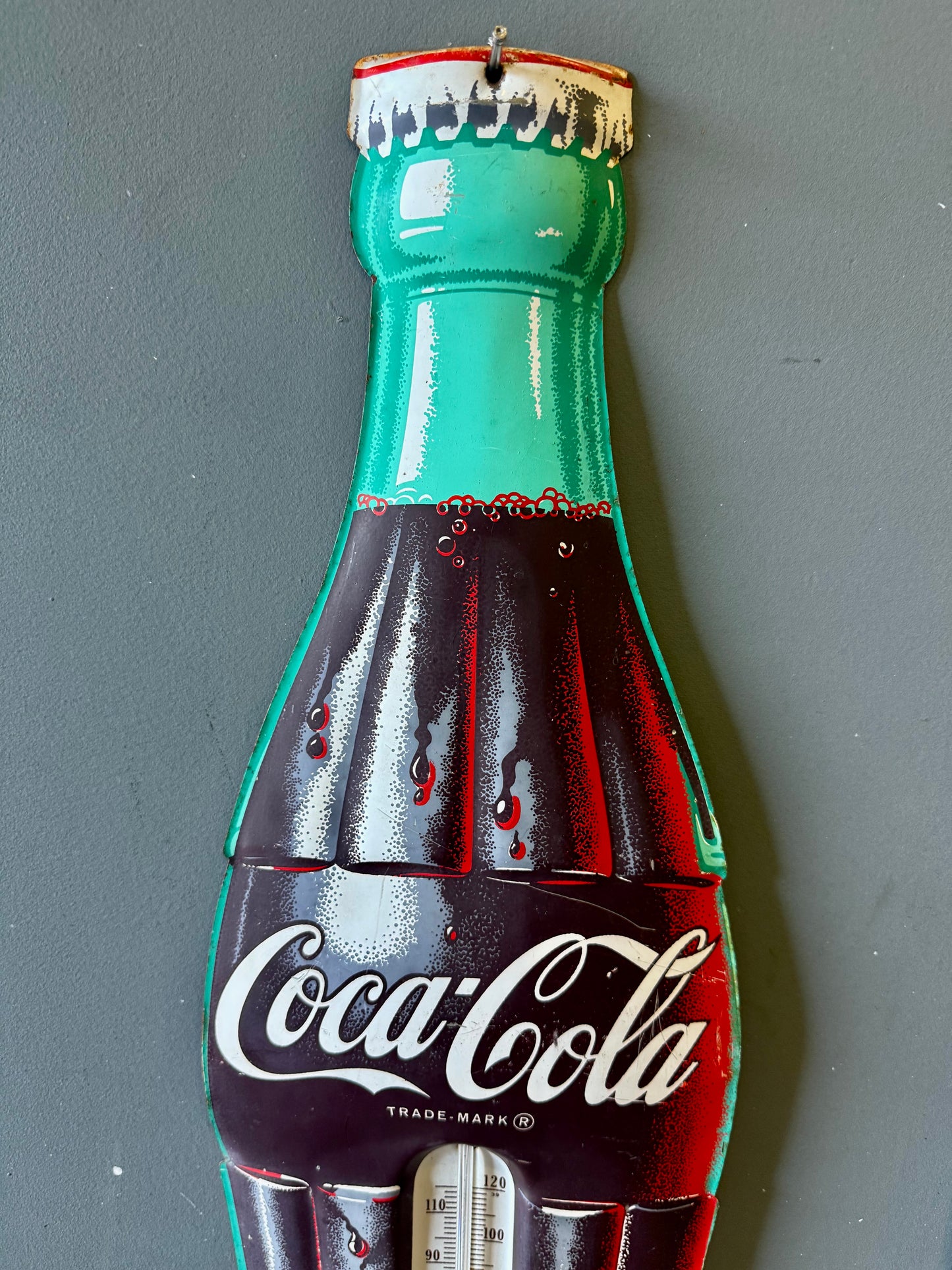 1960 Vintage Coco Cola bottle sign thermometer