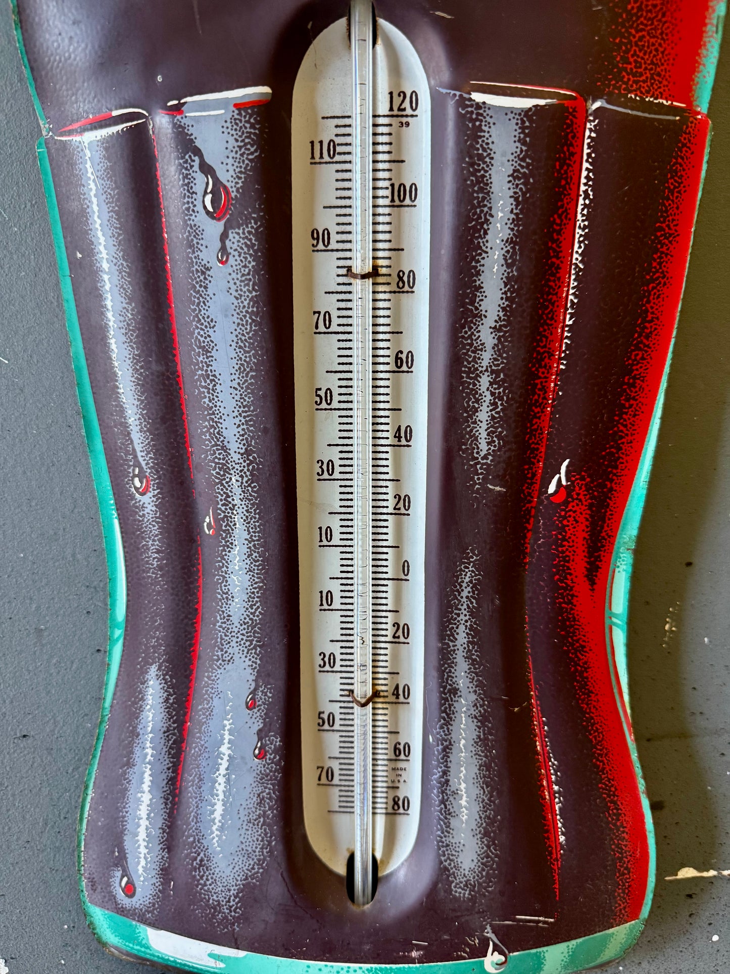 1960 Vintage Coco Cola bottle sign thermometer