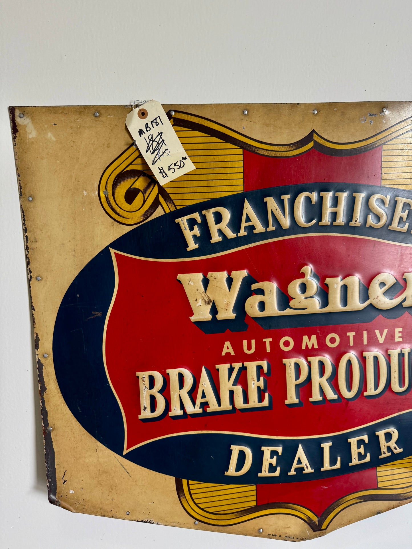 Wagner Automotive Brake Products dealer tin sign