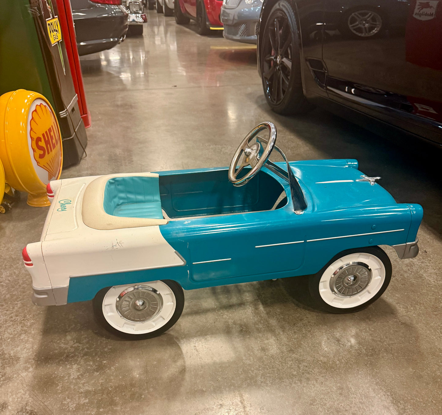Vintage 1955 Blue/ White Chevy Pedal Car