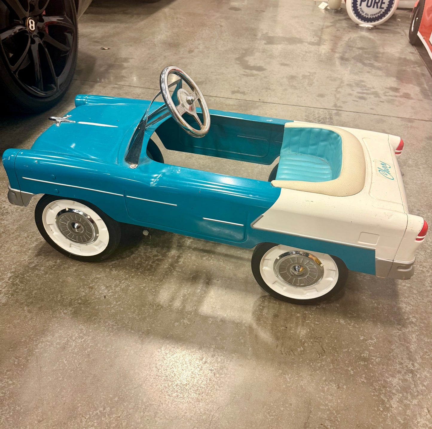 Vintage 1955 Blue/ White Chevy Pedal Car