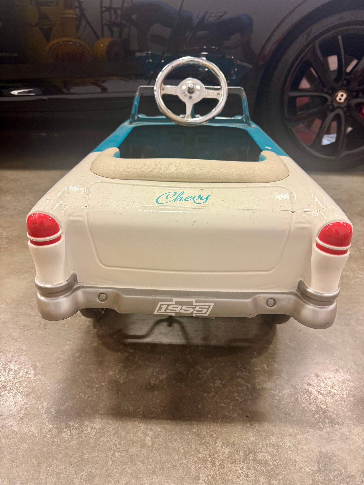 Vintage 1955 Blue/ White Chevy Pedal Car