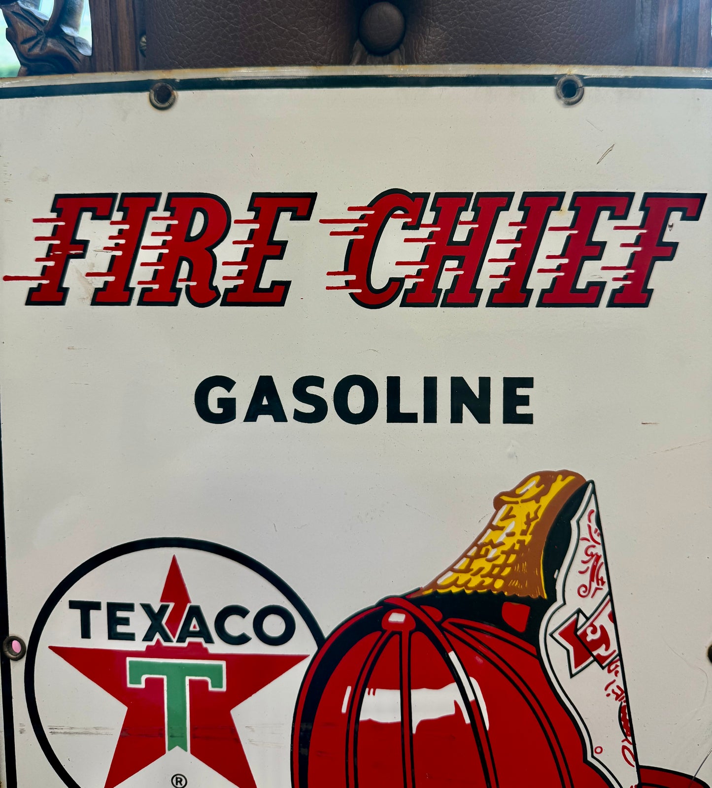 Original texaco fire chief gas porcelain sign