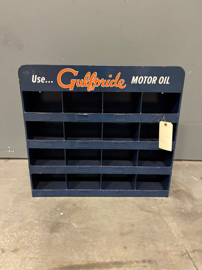 Vintage Gulfpride Motor Oil Shelf