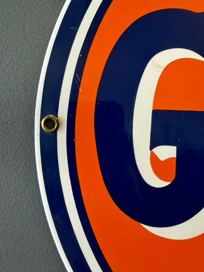 Gulf Porcelain round sign