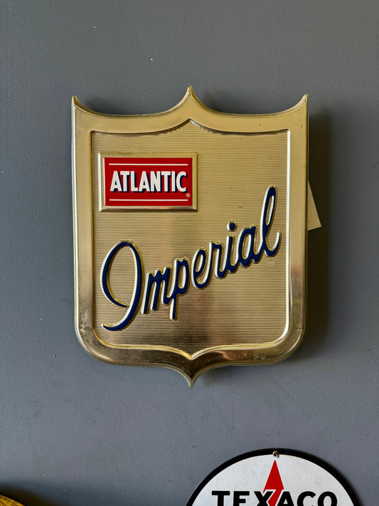 1950's Atlantic Imperial gas pump plate