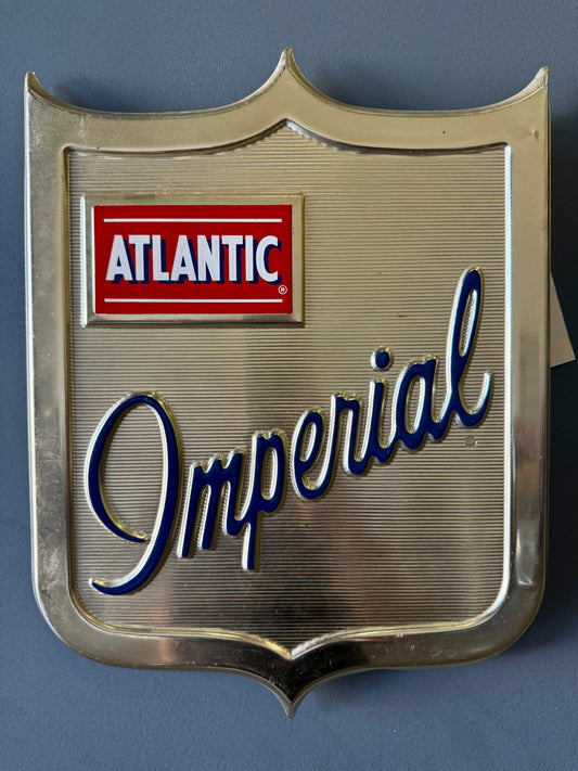1950's Atlantic Imperial gas pump plate