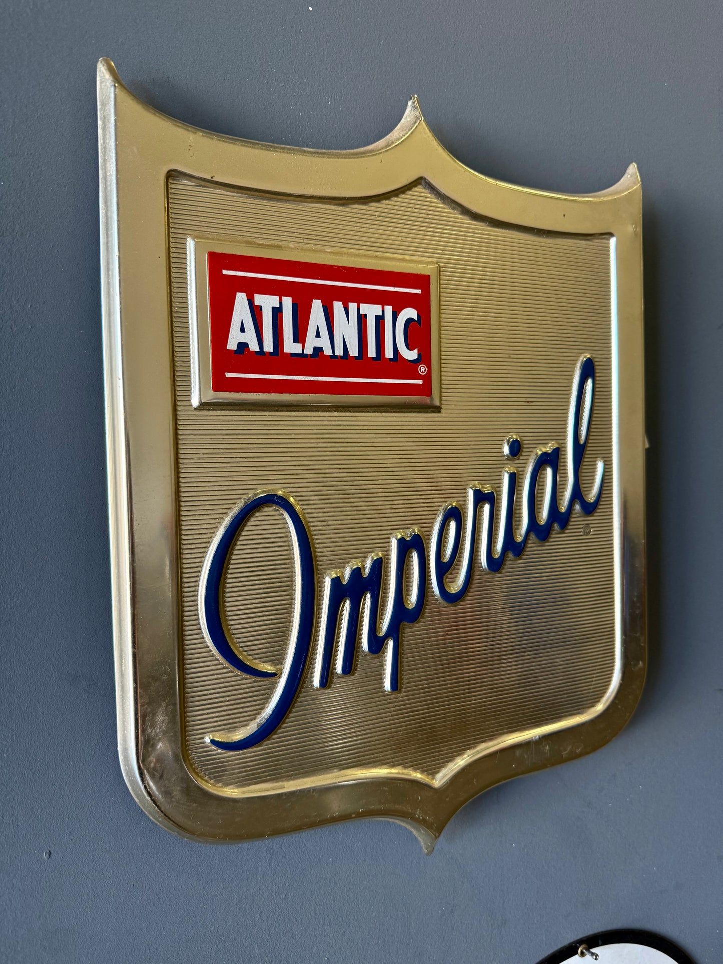 1950's Atlantic Imperial gas pump plate