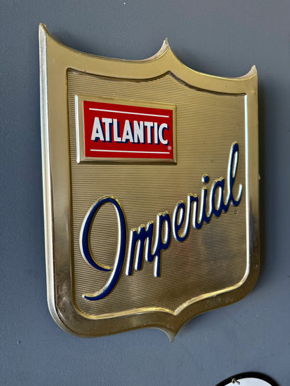 1950's Atlantic Imperial gas pump plate