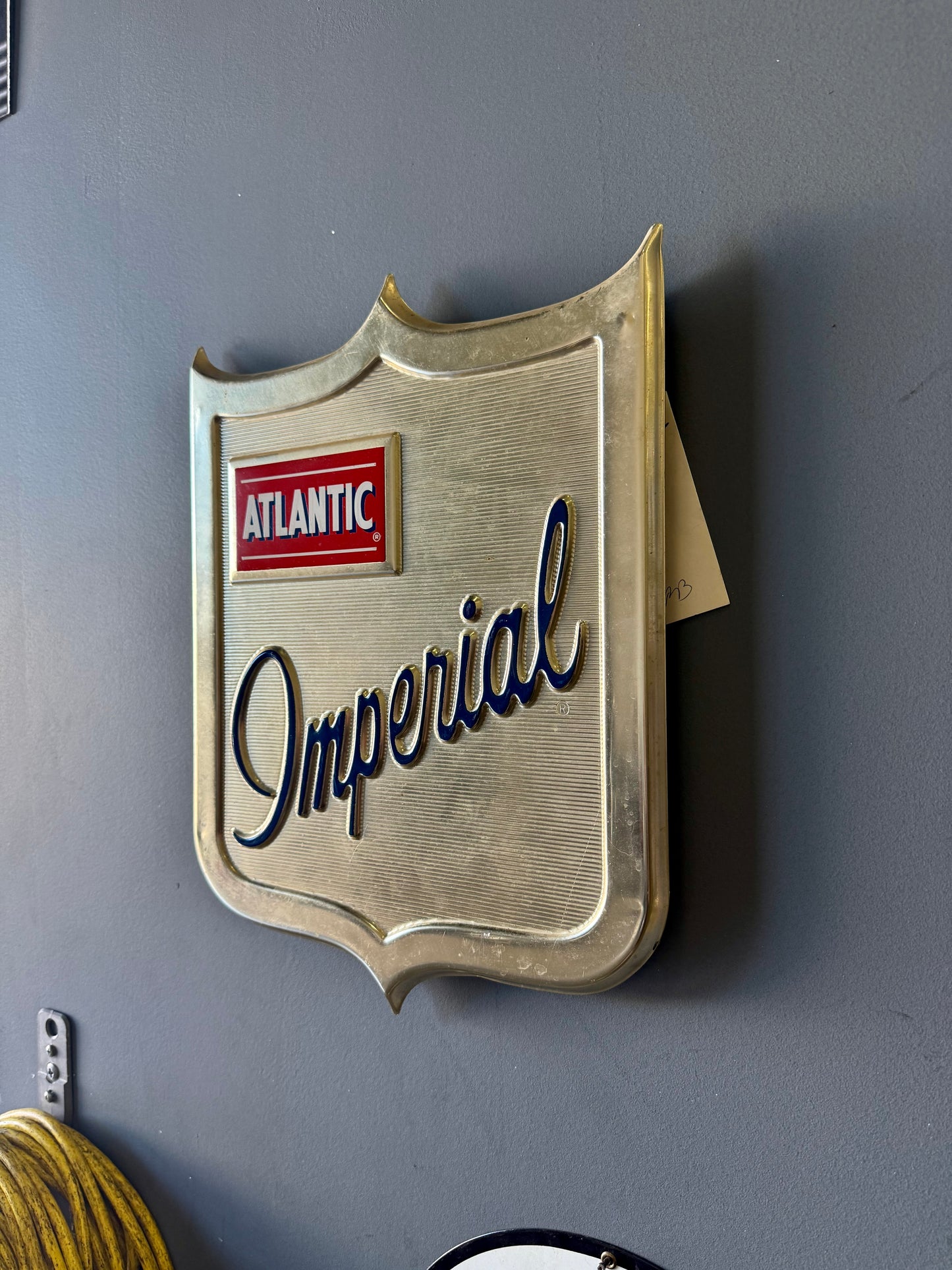 1950's Atlantic Imperial gas pump plate
