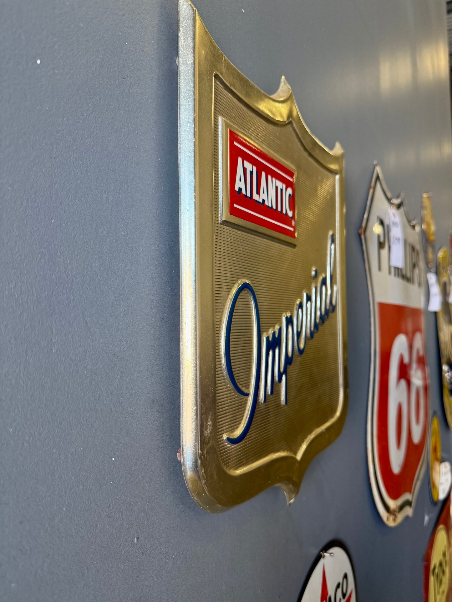 1950's Atlantic Imperial gas pump plate
