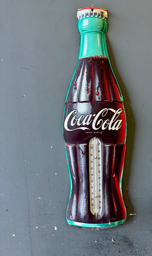 1960 Vintage Coco Cola bottle sign thermometer