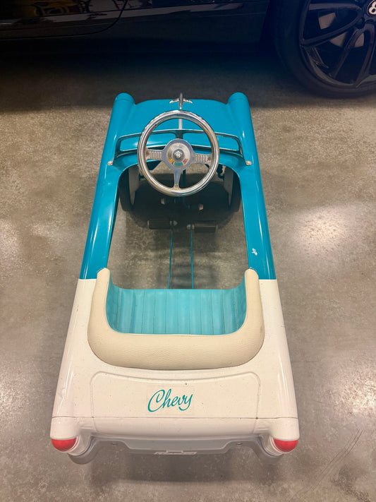 Vintage 1955 Blue/ White Chevy Pedal Car