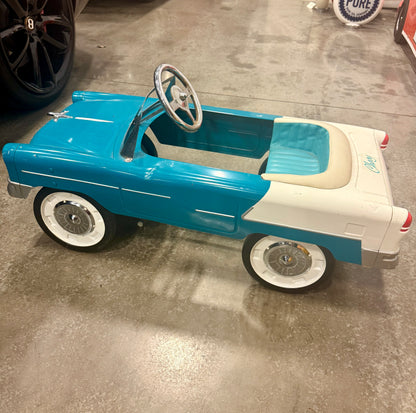 Vintage 1955 Blue/ White Chevy Pedal Car
