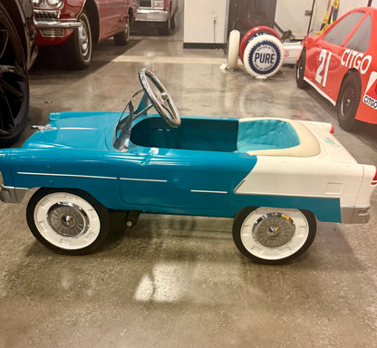Vintage 1955 Blue/ White Chevy Pedal Car
