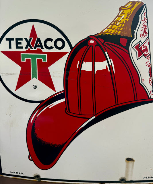 Original texaco fire chief gas porcelain sign