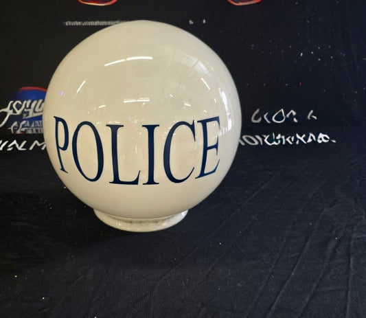 Original Glass Police Station Street Light Globe