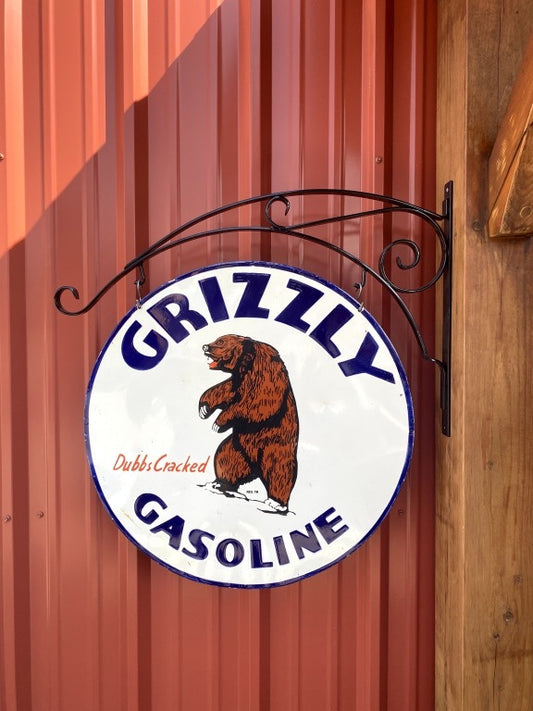 Grizzly Gasoline 30 Inch Porcelain Sign
