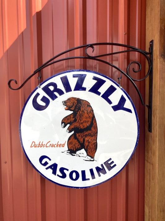 Grizzly Gasoline 30 Inch Porcelain Sign