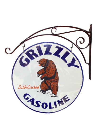 Grizzly Gasoline 30 Inch Porcelain Sign