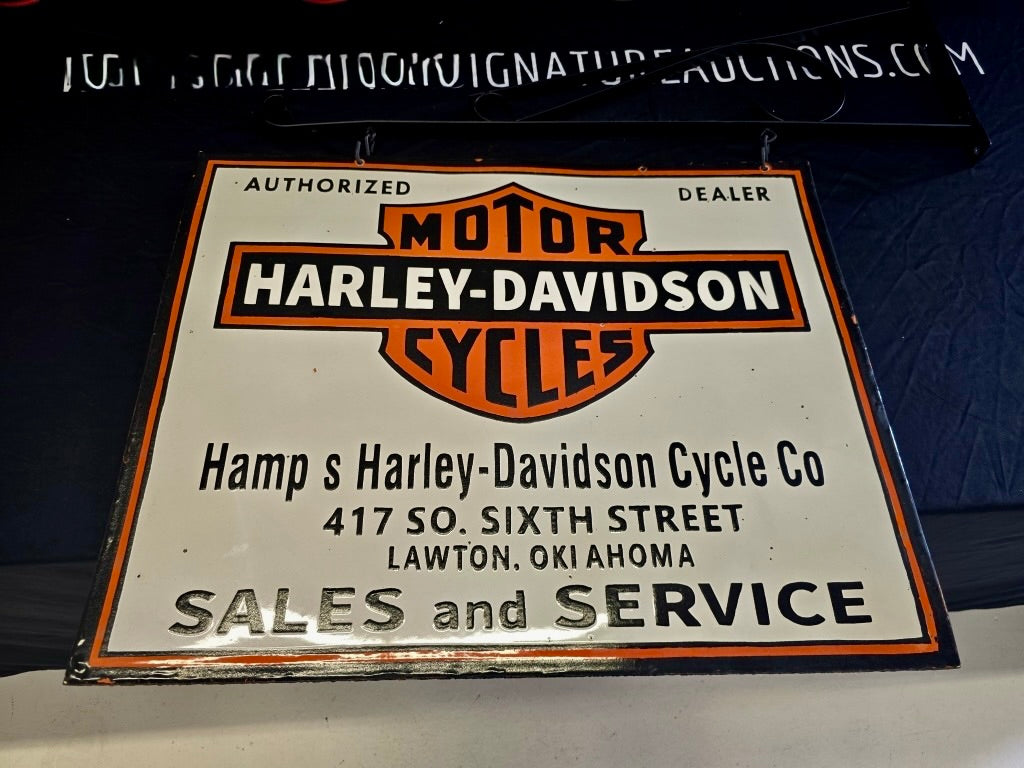 Original Porcelain Harley Davidson Dealer Sign