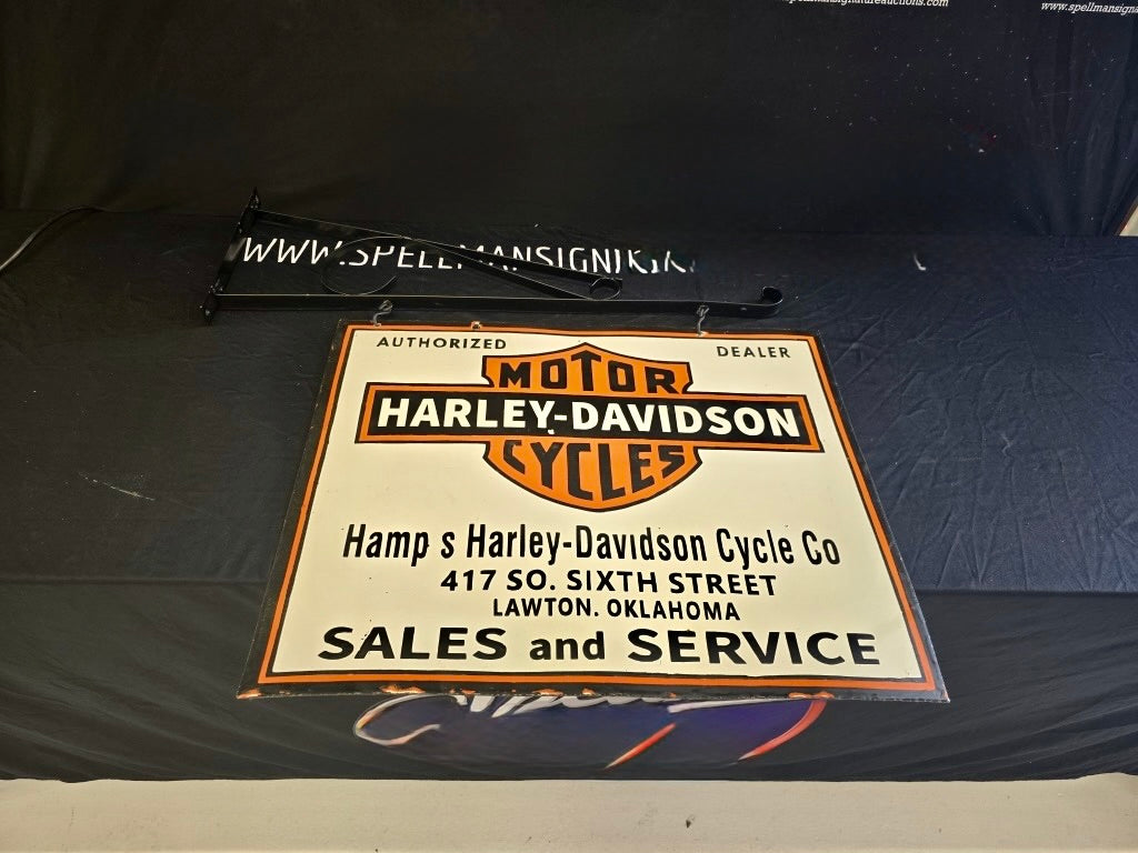 Original Porcelain Harley Davidson Dealer Sign
